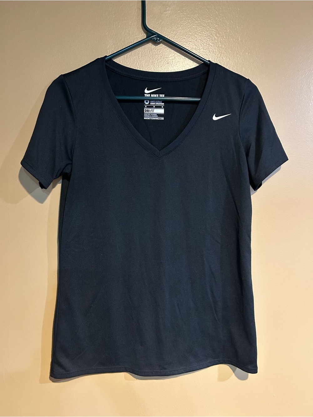 Women's Nike Black V-Neck Short Sleeve Dri-FIT Tee